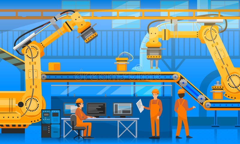 Оператор конвейерной линии. Центр автоматизации и роботизации. Automation Production line animation.