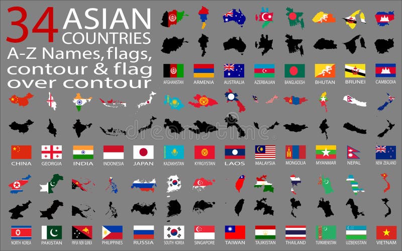 Флаги Азиатских Стран Фото С Названием