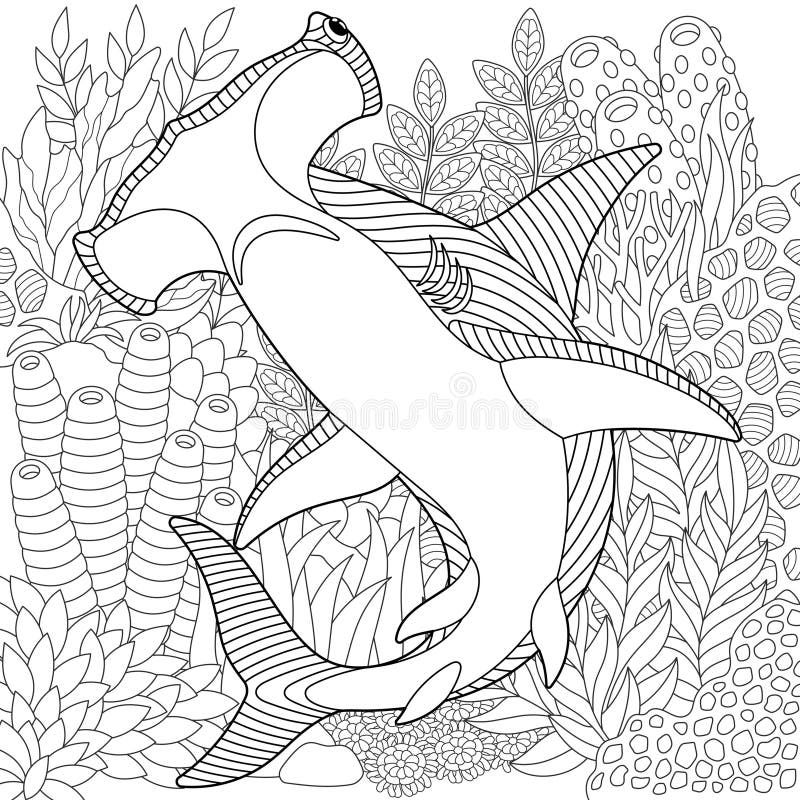 Shark Coloring Book For Adults: Stress Relieving Coloring Book For  Grown-ups Containing 40 Paisley and Henna Shark Coloring Pages (Animals #9)  (Paperback)