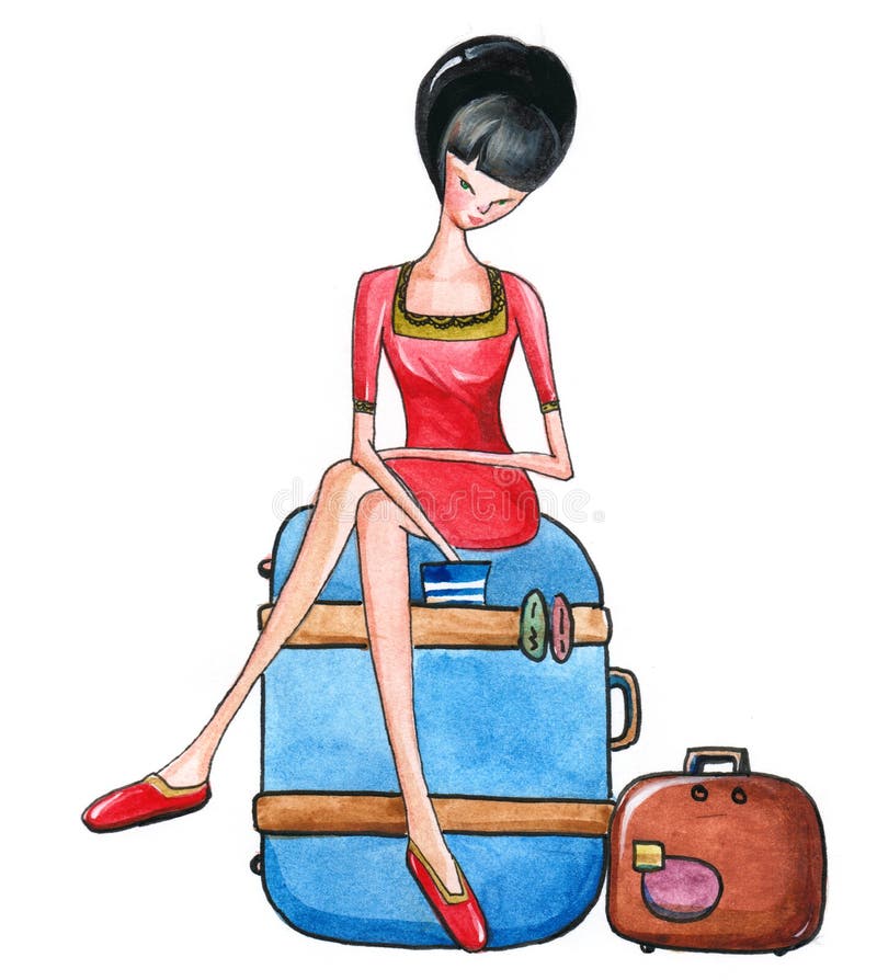 Картинки сижу на чемоданах прикольные