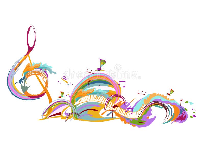 Colourful Treble Clef Stock Illustrations – 265 Colourful Treble