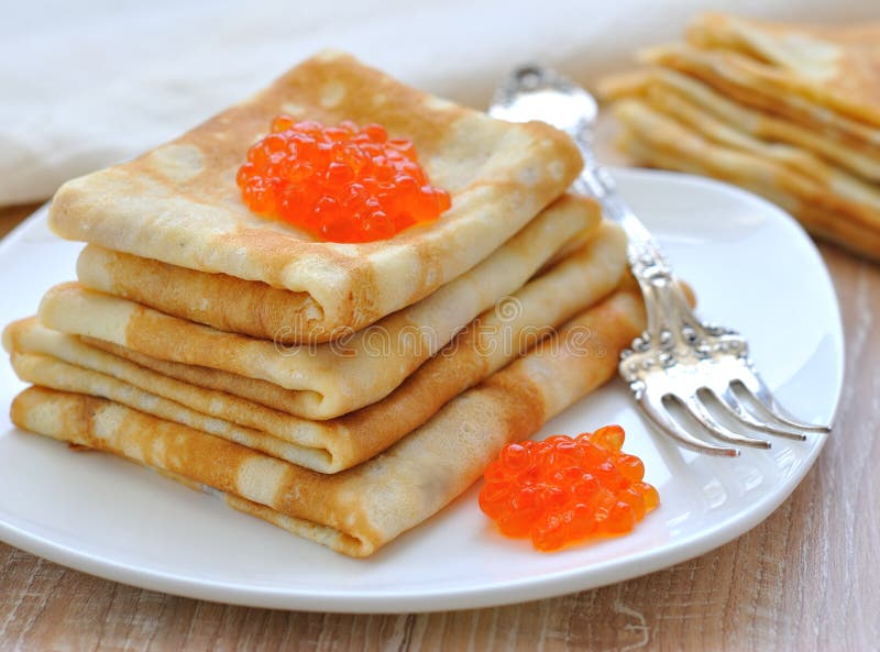 Фон блинов с икрой