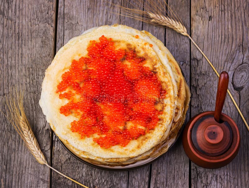 Фон блинов с икрой