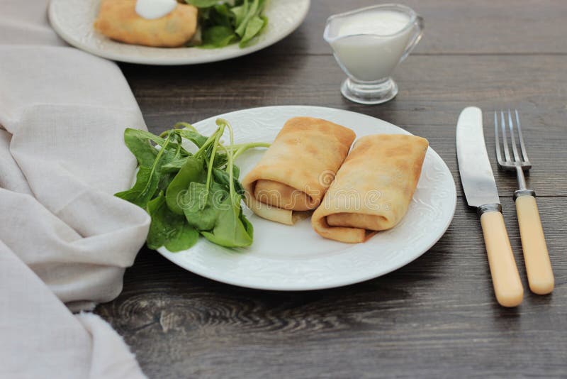 Творожные блины с зеленью