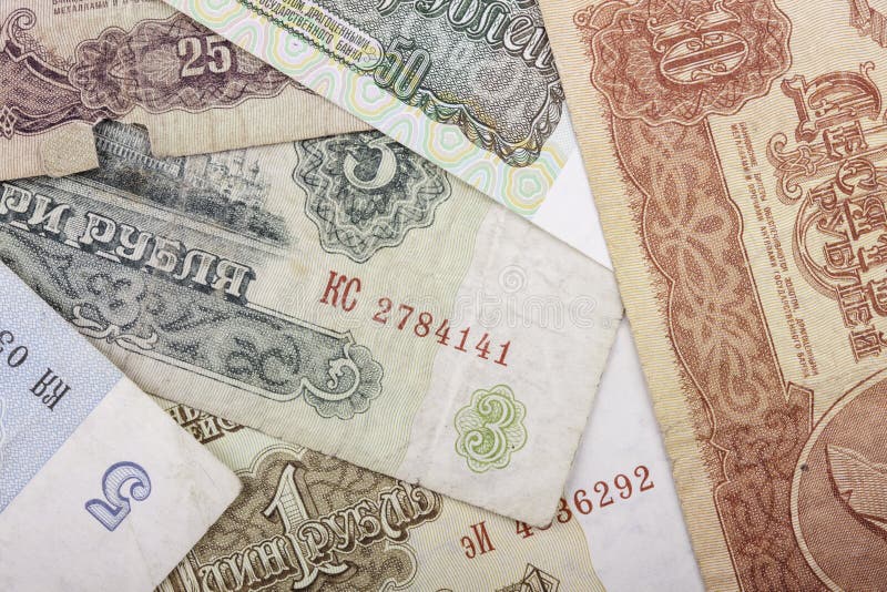 Soviet Union currency. Рубль валюта реклама фон. 124 доллара в рублях