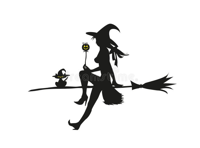 Тату ведьма на метле эскиз