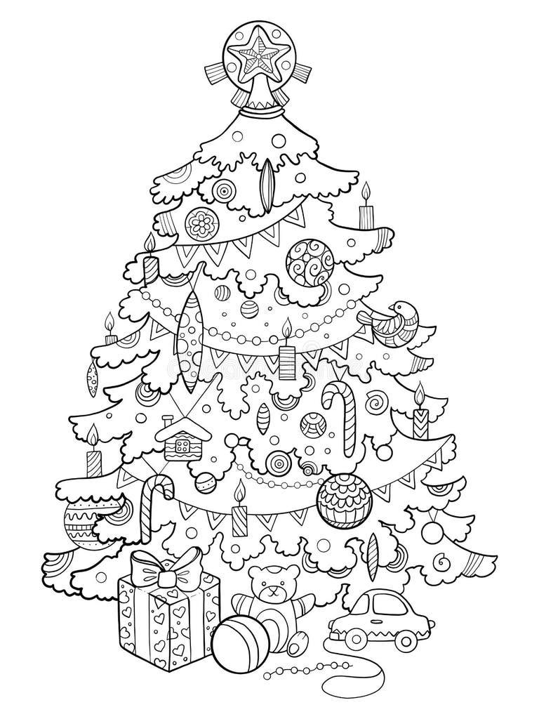 Елка с игрушками раскраска для детей распечатать Pin on Coloring pages for kids