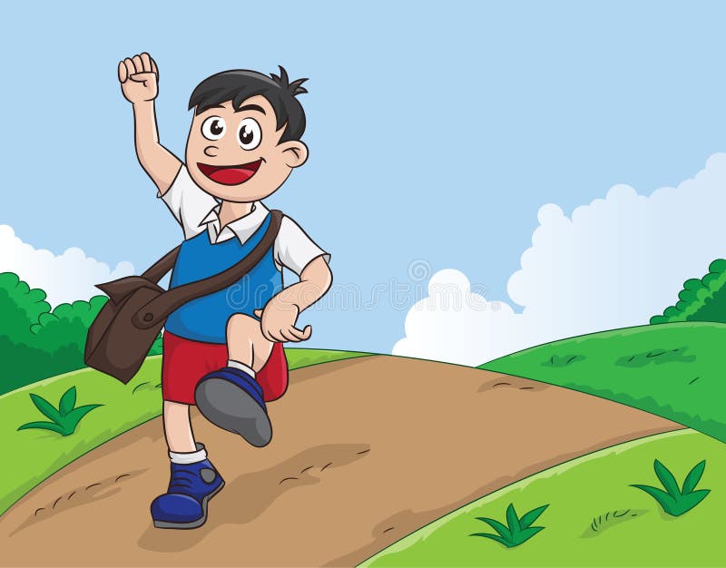 Вектор мальчик идет счастливый. Тонущий человек на белом фоне. Дорога на тренировку с рюкзаком картинки детям. Мальчик идет спасать. Дети помогают друг другу.