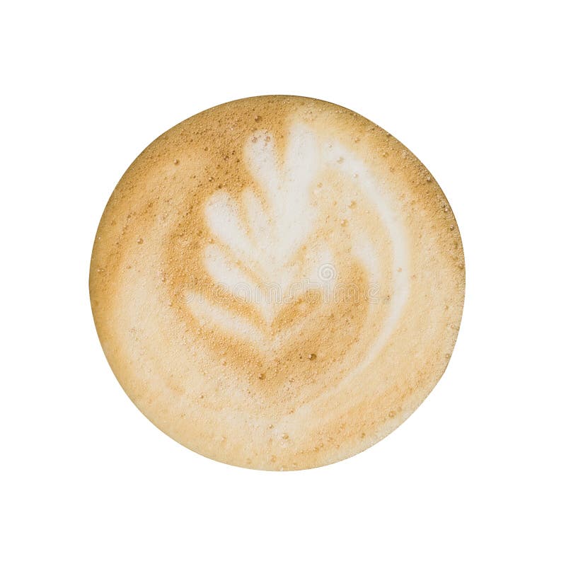 вид сверху. текстура кофе латте искусство на чашке изолированный белый фон  Стоковое Изображение - изображение насчитывающей черный, мока: 219682827