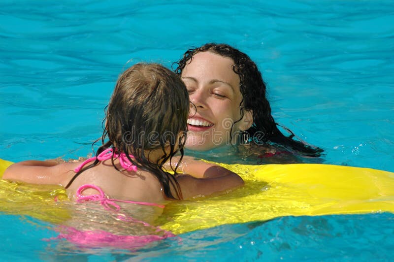 My sister swimming