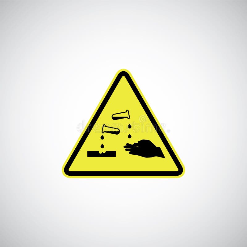 Предупреждающий знак кислота. Дорожный знак Danger печать состаренный. Corrosive Chemicals. Предупреждает вектор.