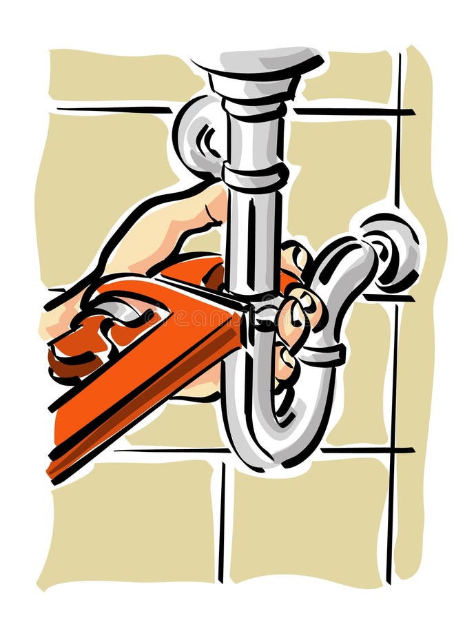 Hydraulic вектор]. Fixing Sink Clipart. Sewer Pipe. Hydraulic stock.