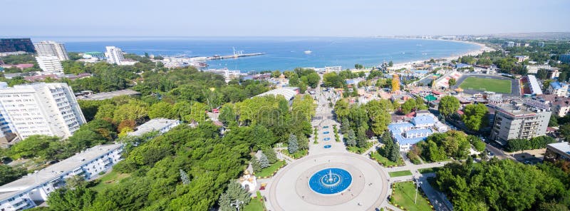 Город Anapa Зона Краснодара Россия панорама Стоковое Фото - изображение насчитывающей солнечно, россия: 125416592