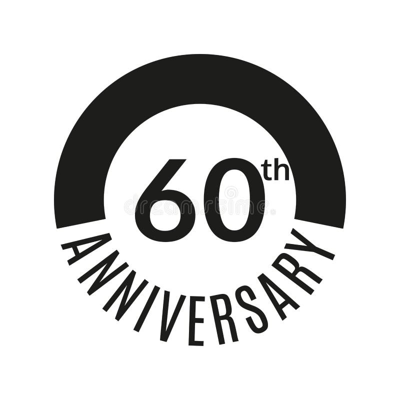 60th Anniversary Icon. 60 Years Celebrating or Birthday Logo Stock ...