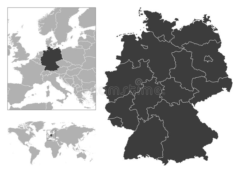 Германия Детальная физическая карта Германии, окрашенная по высоте, среками, озерами, горами Векторная карта с Иллюстрация вектора - иллюстрациинасчитывающей земля, высота: 161301210