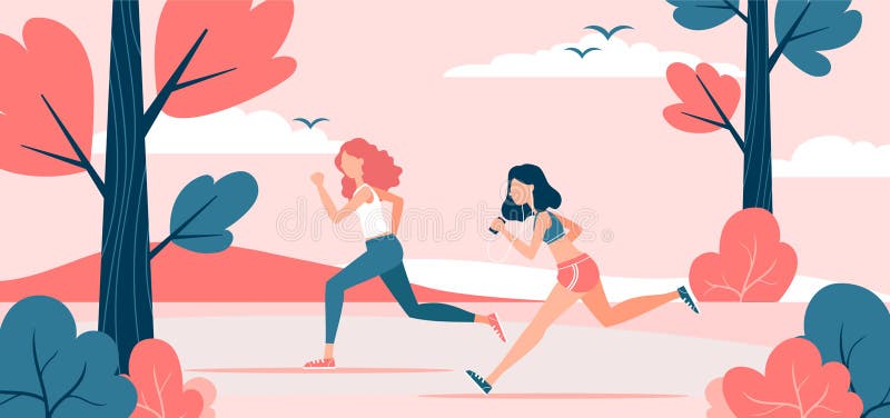 2 girls running