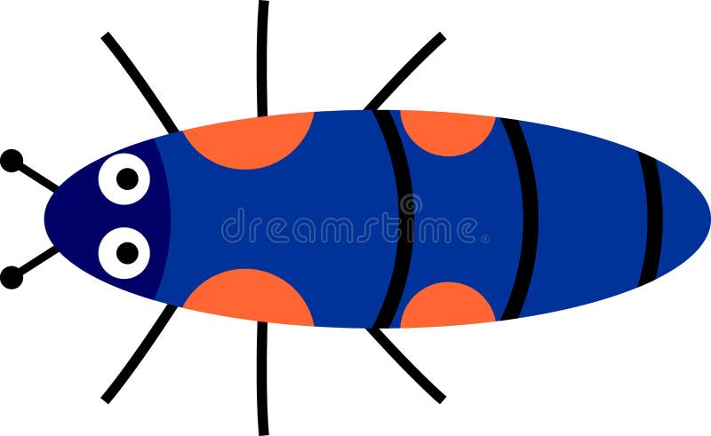 Stylized Cute Blue Cartoon Larva of Ladybug in Flat Style Stock Vector -  Illustration of beetle, exotic: 209704941