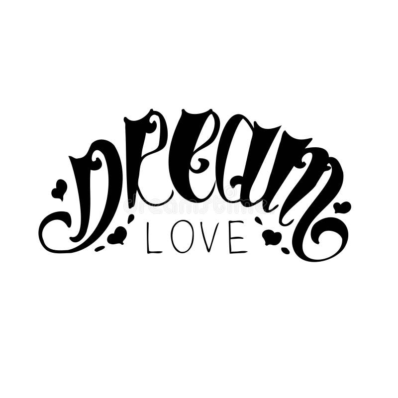 Lettering black isolated word Dream royalty free illustration