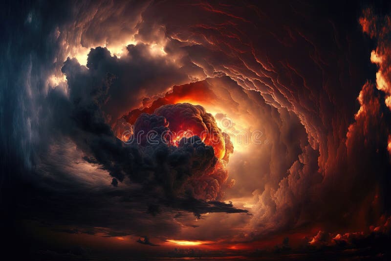 драматическое небо предвещает конец света фантастическое небо указывает на  надвигающуюся смерть Иллюстрация штока - иллюстрации насчитывающей  пасмурно, климат: 272003731