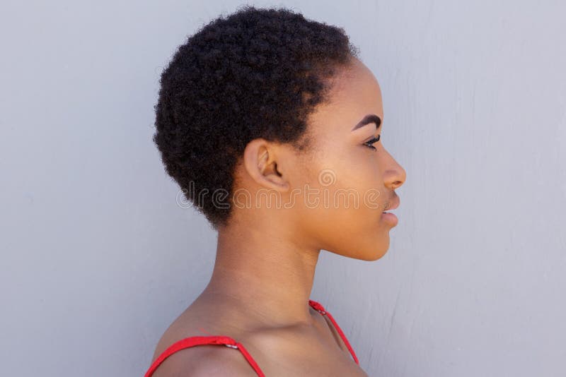Женщина профиля красивая молодая Афро-американская. иллюстрации. 