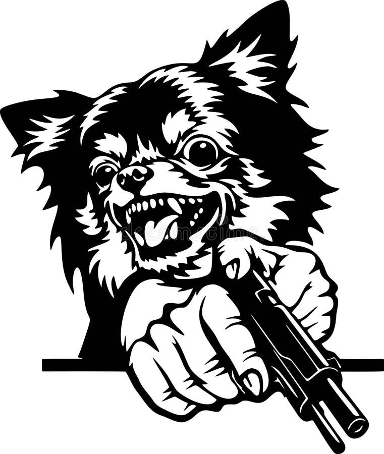 злой чихуахуа плохой пёс с векторным карандашом Иллюстрация вектора -  иллюстрации насчитывающей график, собач: 230760945