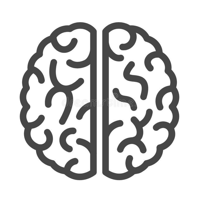 Знаки кори. Brain line icon.