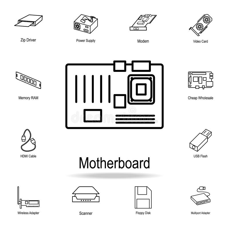 Outline на пк. Иконка материнской платы. Накопитель компа иконка материнская плата. Computer Parts icon.