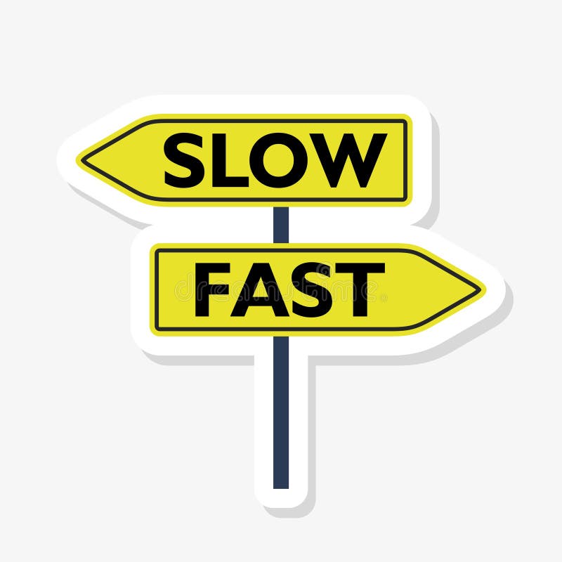 Slow second. Fast Slow. Fast or Slow. Fast and Slow download illustration. Fast and Slow illustration.