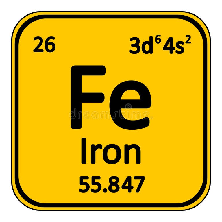 Fe ferrum chemical element stock vector. Illustration of organic - 141977145