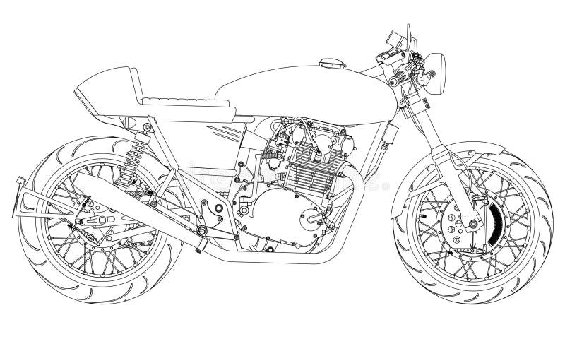 Внедорожные Гонки Мотоцикл Мотоцикл Мультяшный Только Чернобелая Для  Раскраски Детская Книжка Стоковая Иллюстрация — стоковая векторная графика  и другие изображения на тему Auto Racing - iStock
