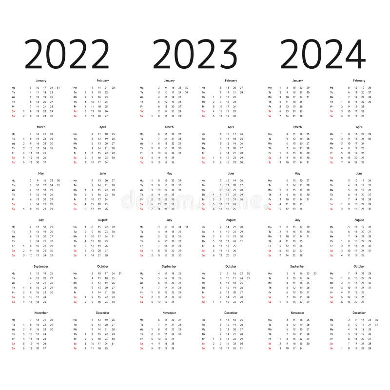 календари на английском языке с вертикальными рабочими днями на 2022 2023  2024. Иллюстрация вектора - иллюстрации насчитывающей тазик, ежемесячно:  239288629