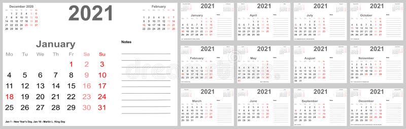 Календарь на 2021 год для Ger с местом для заметок Иллюстрация вектора -  иллюстрации насчитывающей график, шаблон: 186257539