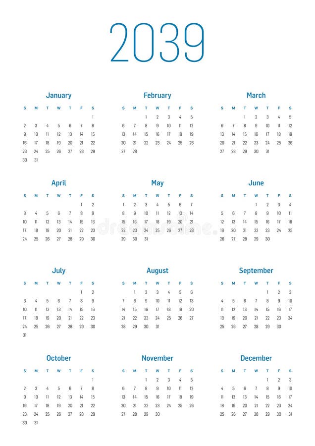 2039 календарь