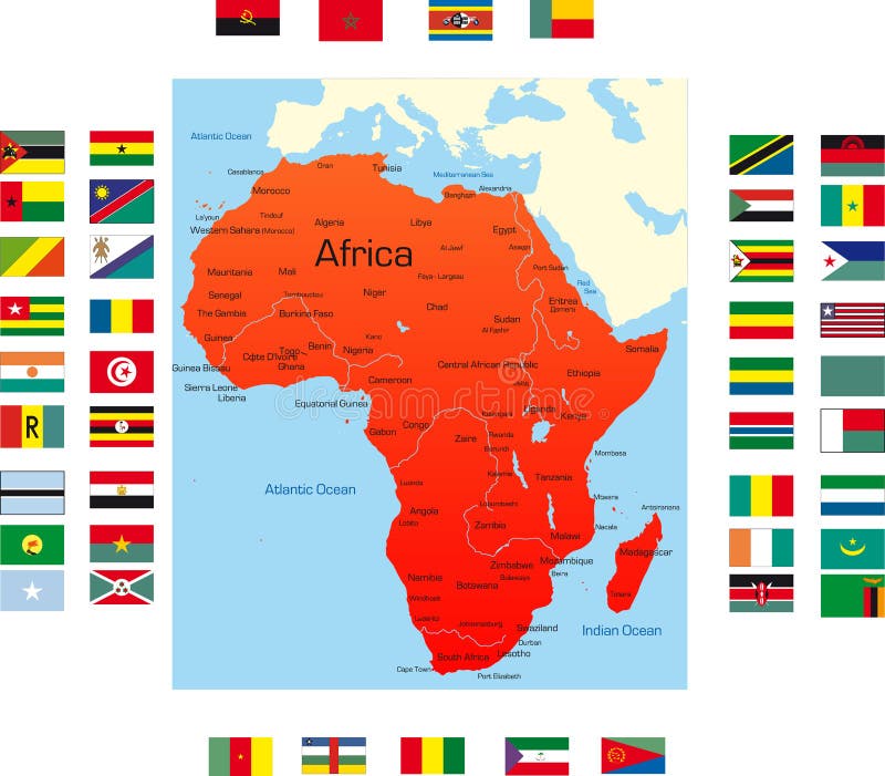Карта Африки иллюстрация вектора. иллюстрации насчитывающей рекламирует -6634640