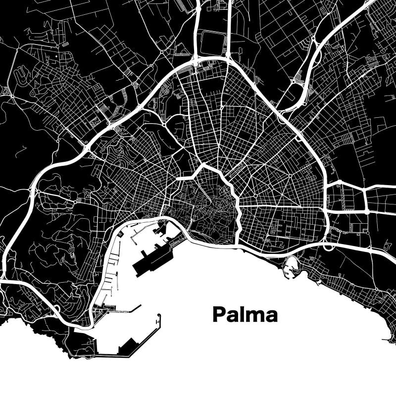 Карта вектора Palma de Mallorca городская.