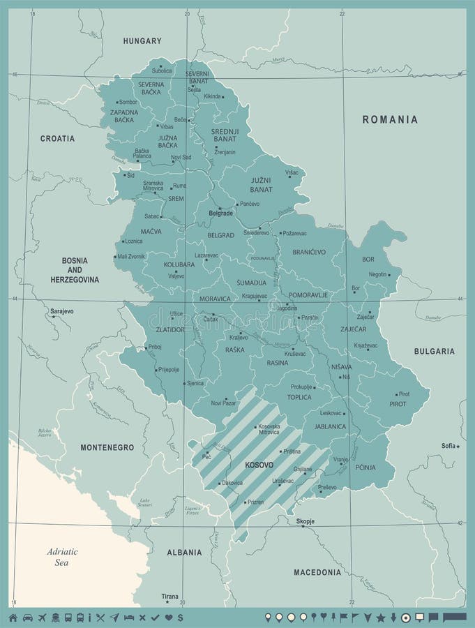 Контурная карта сербии