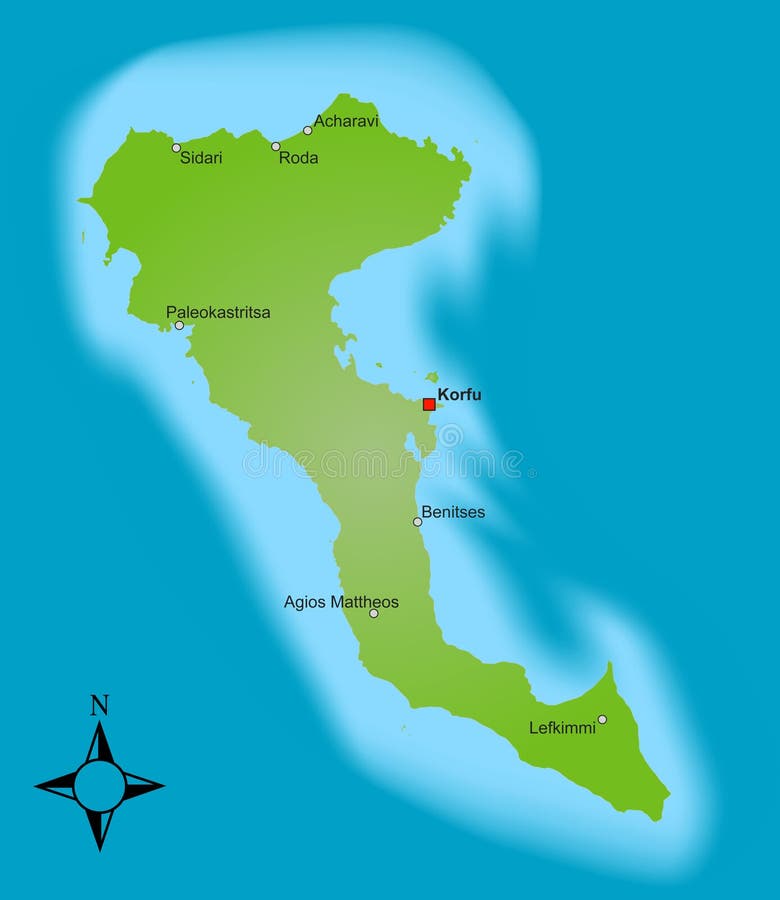 Остров корфу карта