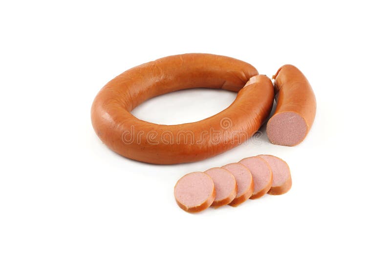 Сосиски на белом фоне. Boiled sausage.