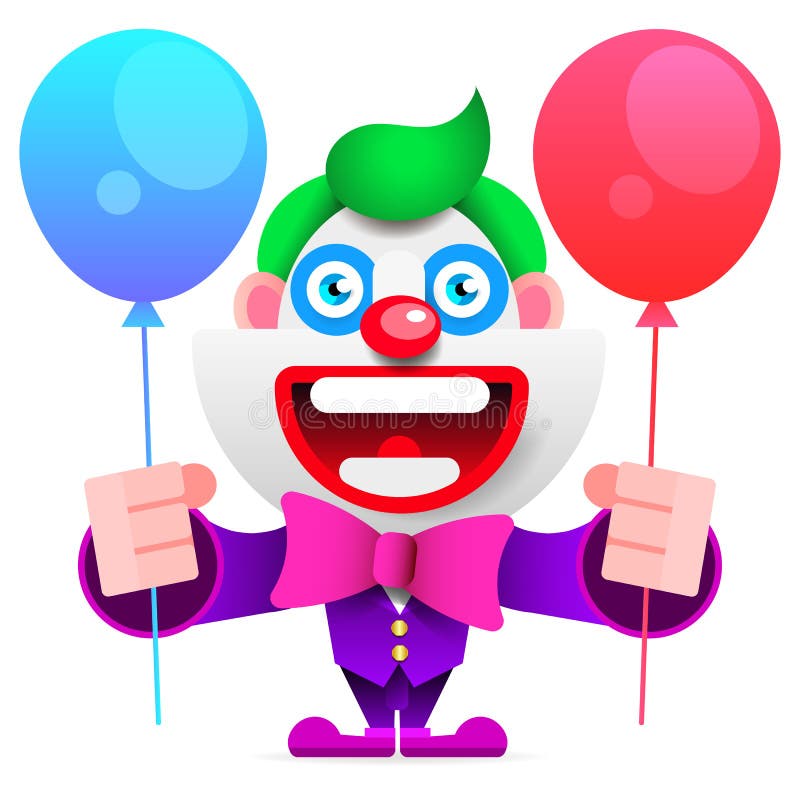 Клоун развлекающий в паузах между номерами. Клоун развлекает детей. Clown entertaining. Happy Clown vecotr. Happy cute Clown vecotr.