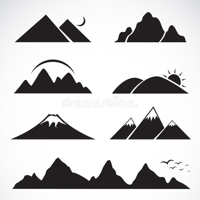 Знак холма. Векторные горы. Силуэт гор. Очертания гор. Горы силуэт вектор.