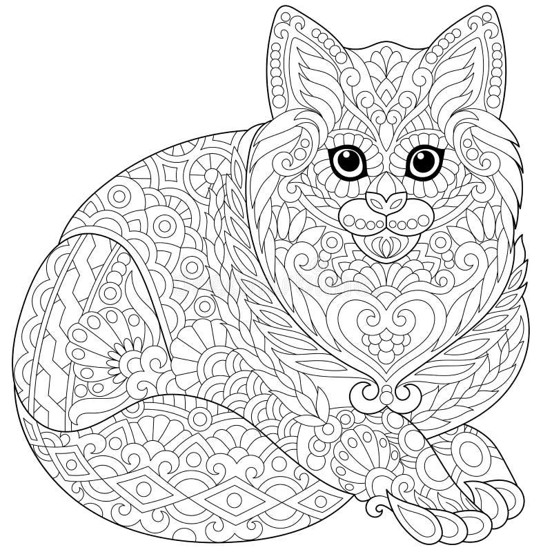 Раскраски котики сложные