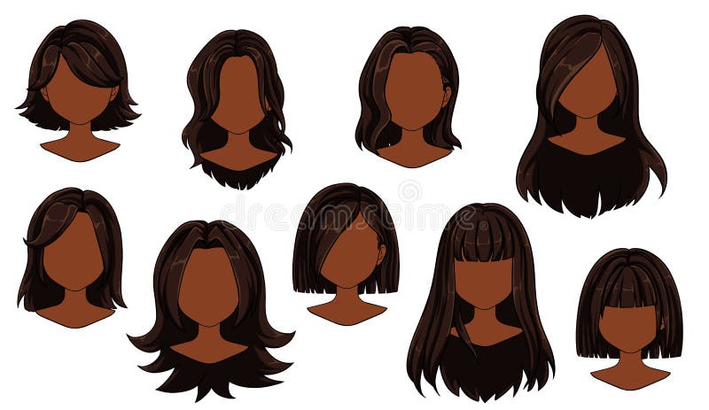 Krasivye Volosy Zhenshiny Zadnij Vid Sovremennaya Moda Na Assortiment Dlinnye Volosy Korotkie Krasnye Volosy Salon Pricheska I Modny Illyustraciya Vektora Illyustracii Naschityvayushej Dlinnye Assortiment 140638722