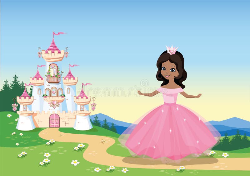 Принцессы пути. Принцесса около замка. Принцесса в замке для детей. Замок принцессы иллюстрация. Замок принцессы рисунок.