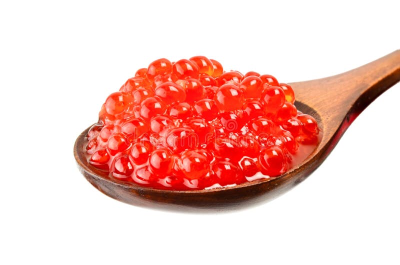 Икра в деревянной ложке