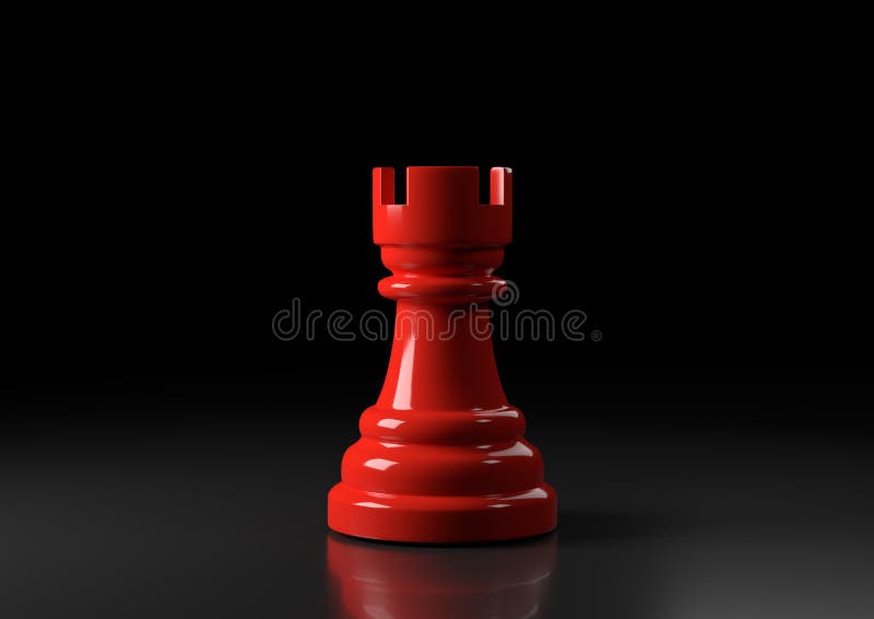 Красная ладья. Шахматы в красно-черном цвете. Rook Chess. Ладья на Красном фоне.