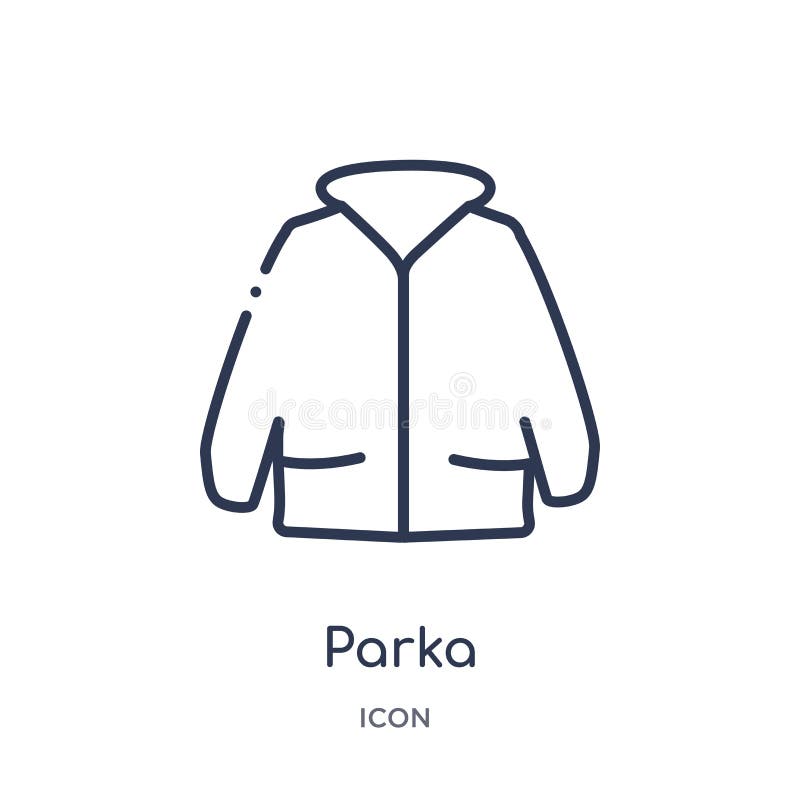 Линейный значок Parka от собрания плана одежд Тонкая линия вектор Parka  изолированный на белой предпосылке иллюстрация Parka ульт Иллюстрация  вектора - иллюстрации насчитывающей линия, кальсоны: 140052359