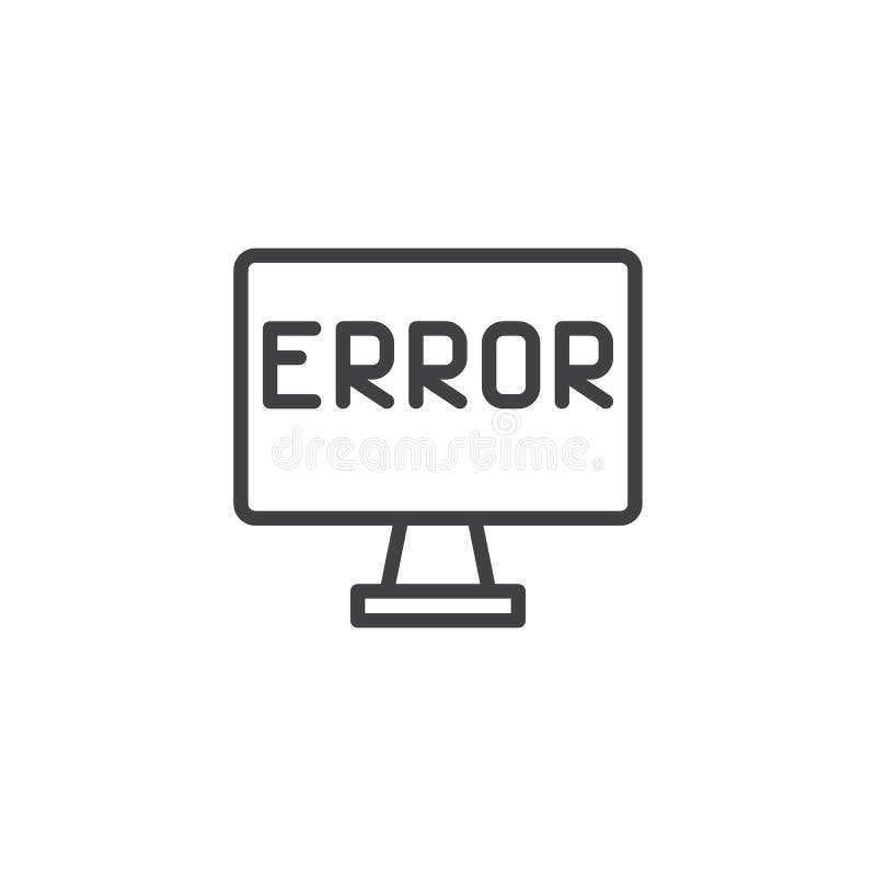 Значок ошибки вектор. Error на прозрачном фоне. Иконка экрана с текстом. Error outline