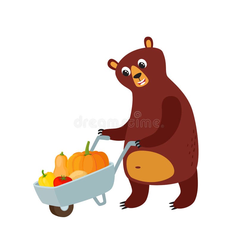 Mr bear. Фермер мультяшный. Рекламный красный медведь. Bearfarm. Пазлы животные для детей приложение игра.