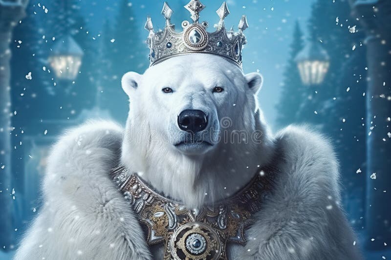 медведь король полярный медведь. Иллюстрация штока - иллюстрации  насчитывающей карточка, конструкция: 294899010