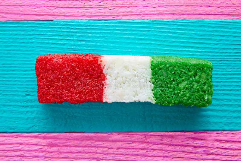 Мексиканская striped конфета флага кокоса chredded. иллюстрации. 
